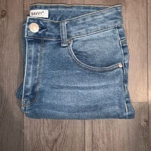 High waste mid wash Jeans